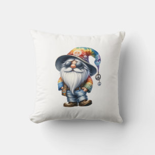 Hippy Gnome Throw Pillow