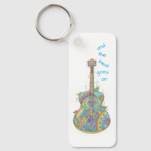Hippy Guitar Keychain