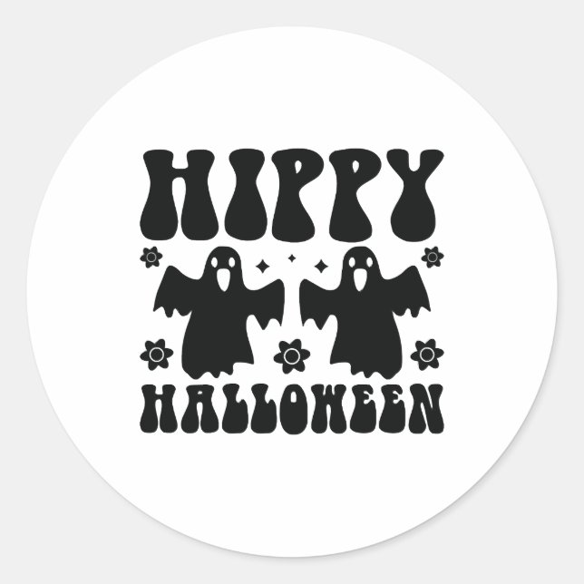 Hippy Halloween Classic Round Sticker (Front)