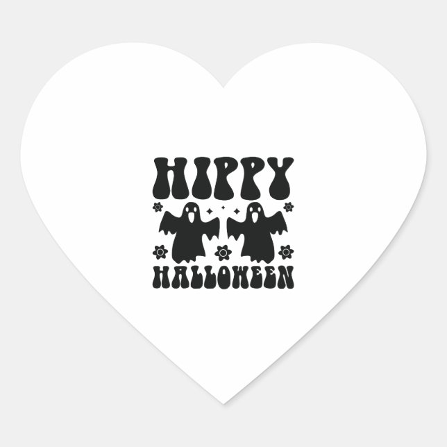 Hippy Halloween Heart Sticker (Front)