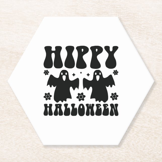 Hippy Halloween Paper Coaster (Front)
