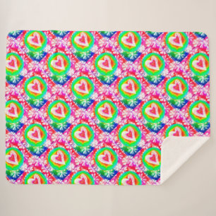 Hippy Heart Sherpa Blanket