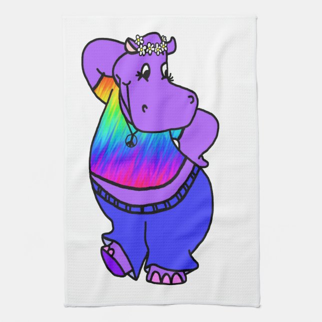 Hippy Hippo Kitchen Towel (Vertical)