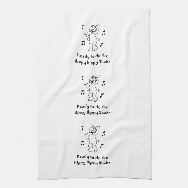 Hippy Hippy Shake - Funny Post-hip surgery Kitchen Towel (Vertical)
