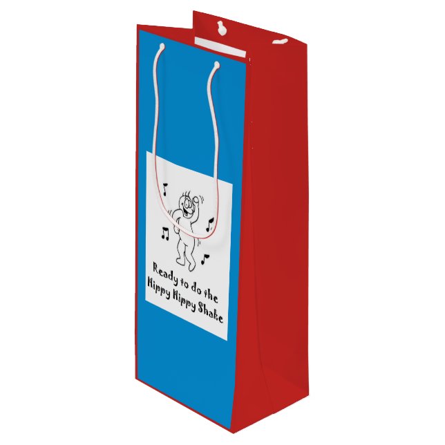 Hippy Hippy Shake - Funny Post-hip surgery Wine Gift Bag (Front Angled)