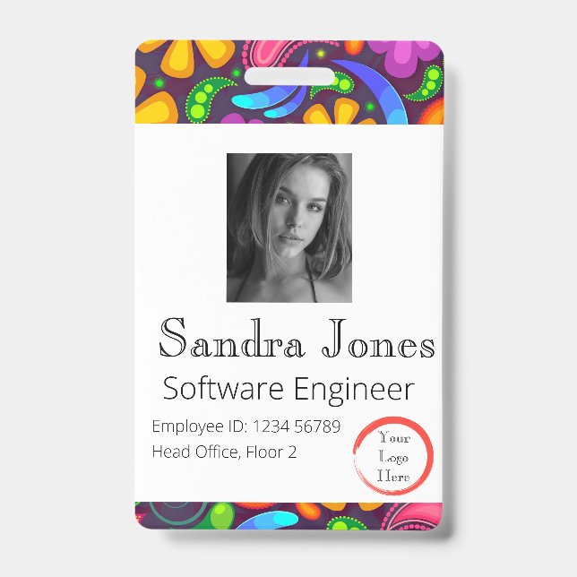 Hippy ID Card (Vertical/Portrait) Badge (Front)