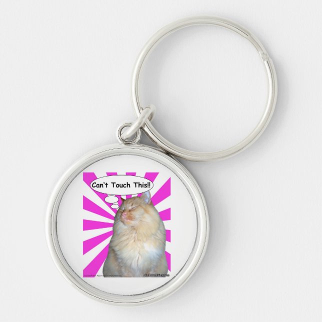 Hippy Kitty Can't Touch This!! Keychain (Front)