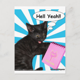 Hippy Kitty Hell Yeah!! Cats Rule Postcard