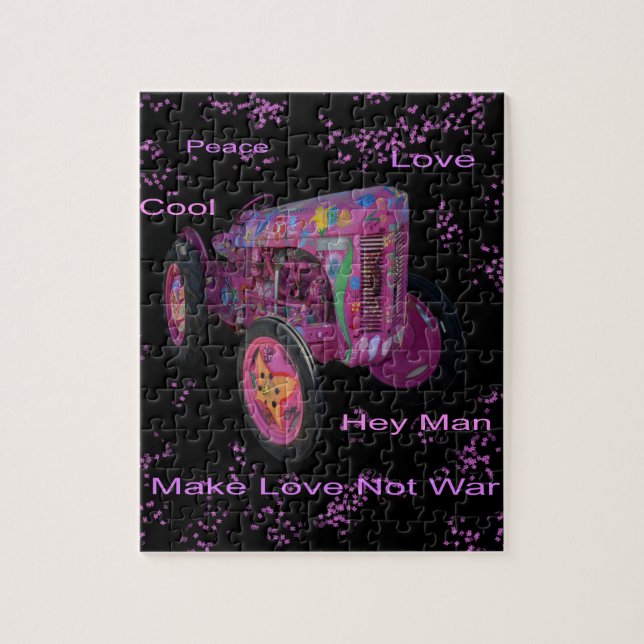 Hippy Love Tracteur, Jigsaw Puzzle (Vertical)