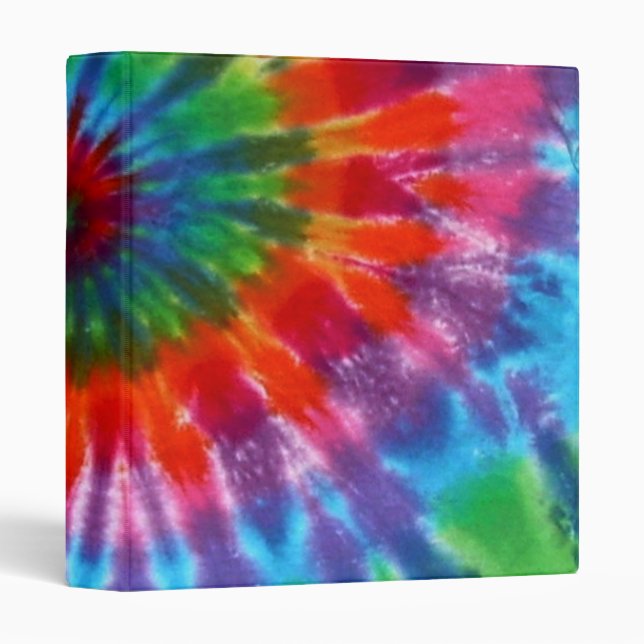 Hippy Peace Retro 60s Tie Dye Binder (Front/Spine)