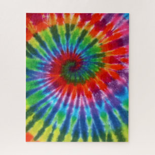 Hippy Peace Retro 60s Tie Dye Jigsaw Puzzle