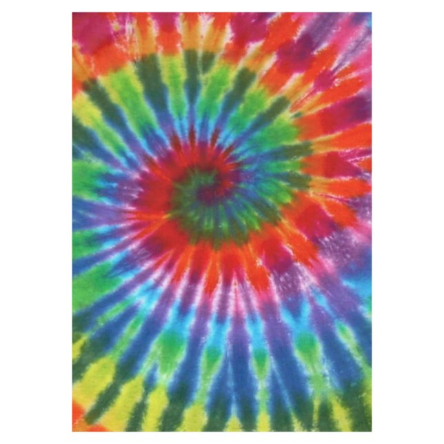 Hippy Peace Retro 60s Tie Dye Tablecloth (Front)