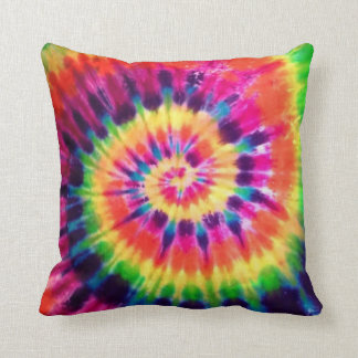 Hippy Peace Retro 60s Tie Dye Throw Pillow