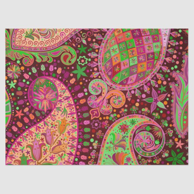 Hippy Peace Retro Hand Colourful Boho Tissue Paper (Front)