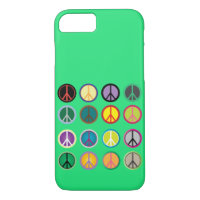 Hippy peace sign 60s colourful pattern
