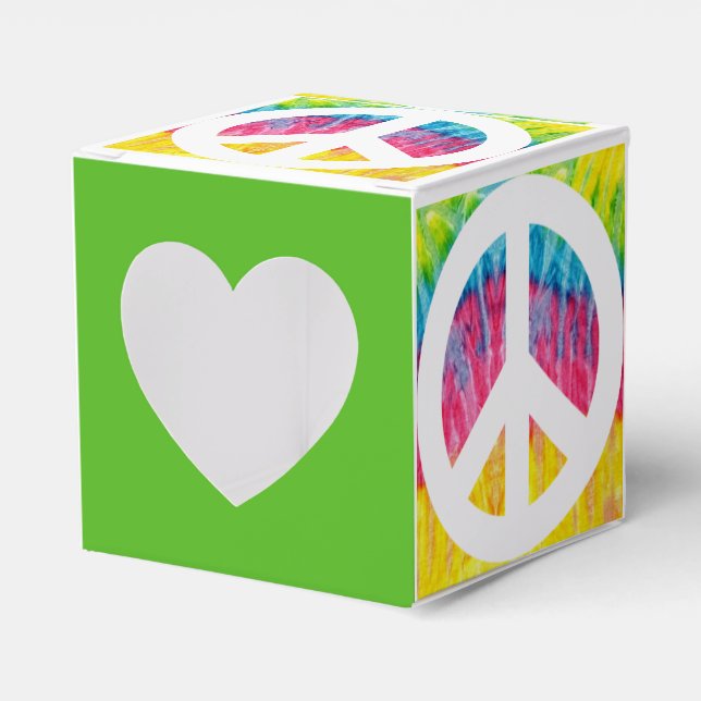Hippy peace sign favor box (Front Side)