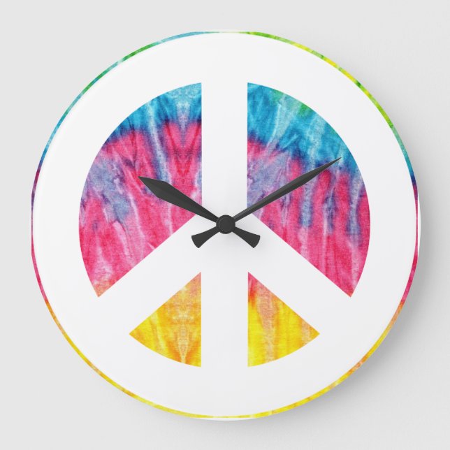 Hippy peace sign large clock (Front)