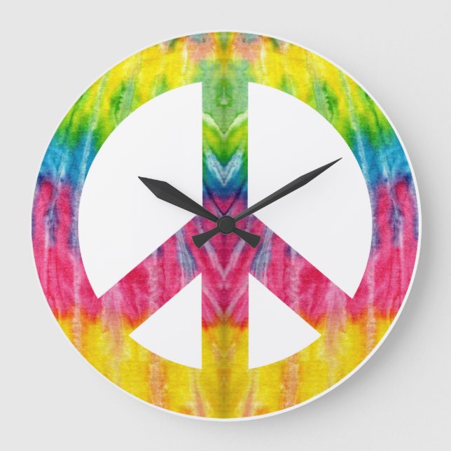 Hippy peace sign large clock (Front)