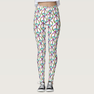 Hippy peace sign leggings