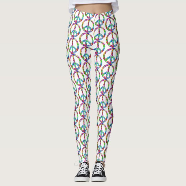 Hippy peace sign leggings (Front)
