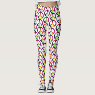 Hippy peace sign leggings