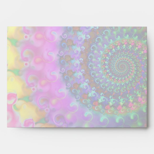 Hippy Rainbow Fractal Pattern Envelopes (Front)