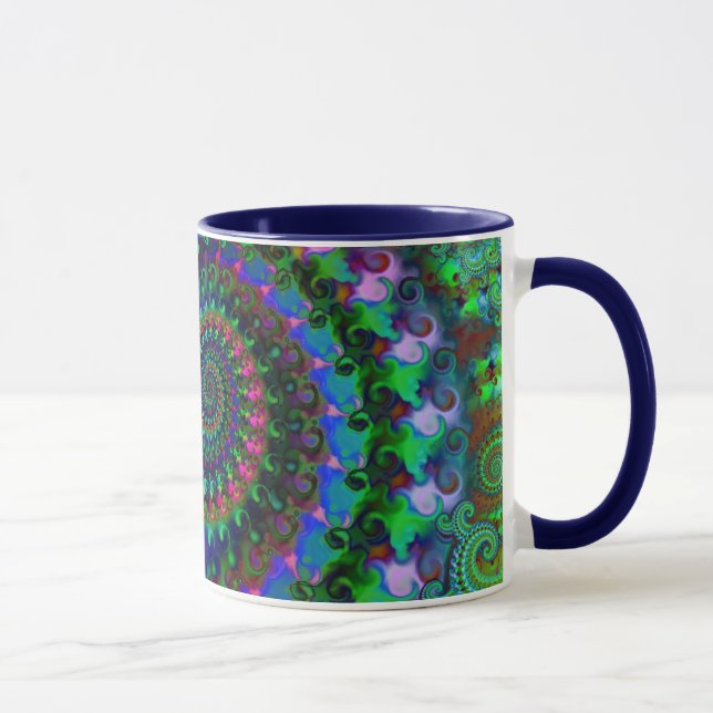 Hippy Rainbow Fractal Pattern Mug (Right)