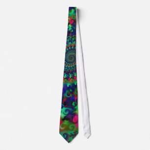 Hippy Rainbow Fractal Pattern Tie