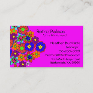 Hippy Retro Flowers Business Card