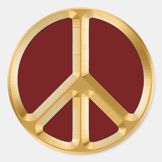 Hippy, Retro Peace Symbol - No More War Theme Classic Round Sticker (Front)