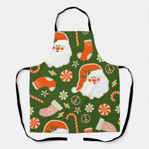 Hippy Santa and candy cane pattern   Apron