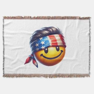 Hippy Smiley Face Throw Blanket