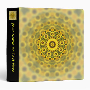 Hippy Sunflower Fractal Mandala Pattern Binder