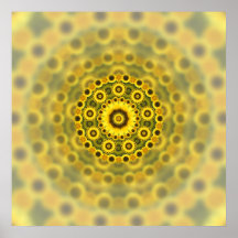 Hippy Sunflower Fractal Mandala Pattern