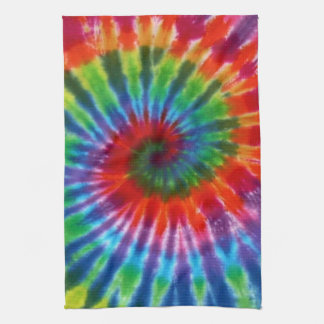Hippy Tie Dye 60s Retro Colourful Boho Kitchen Towel
