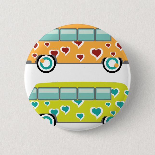Hippy Van 2 Inch Round Button (Front)