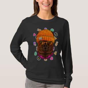 Hipster Alpaca Geek Nerd Glasses Animal Love Peace T-Shirt