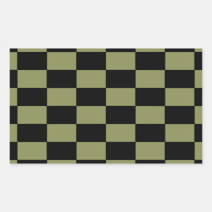 Hipster Army Green Chequerboard Chessboard Sticker