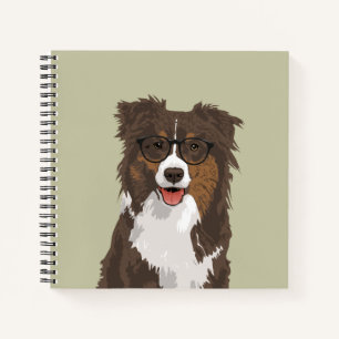 Hipster Australian Shepherd Dog Notebook