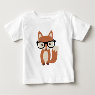 Hipster Baby Fox w/Glasses Baby T-Shirt