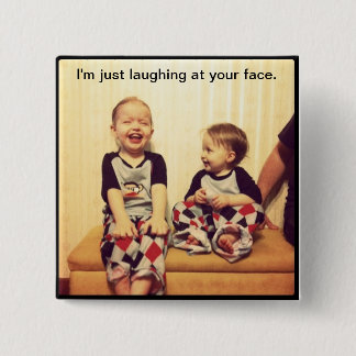 Hipster Baby Thinks You're "Funny". 2 Inch Square Button