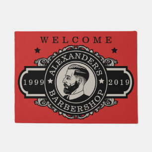 Hipster Barber Personalize Doormat