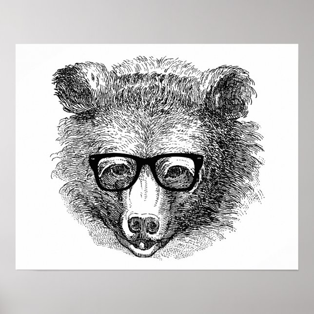 Hipster Bear Poster (Front)