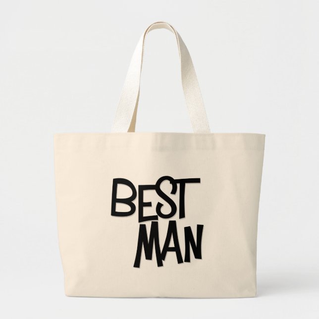 Hipster Best Man Large Tote Bag (Front)