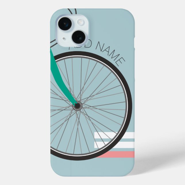 Hipster Bicycle Wheel pastel Custom Name Case-Mate iPhone Case (Back)