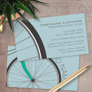 Hipster Bicycle Wheel with Custom Name Business Card