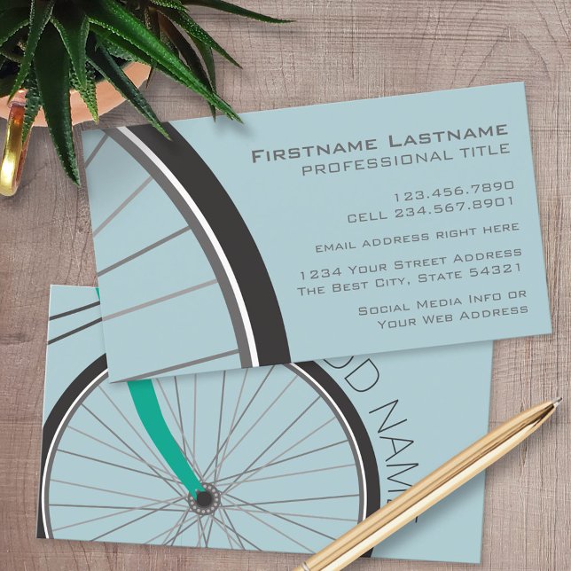 Hipster Bicycle Wheel with Custom Name Business Card (Custom Business Card)