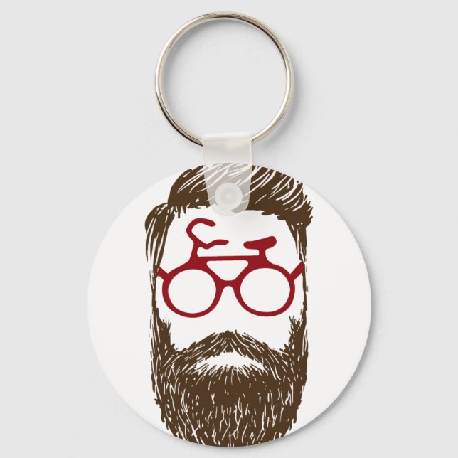 Hipster biker keychain (Front)