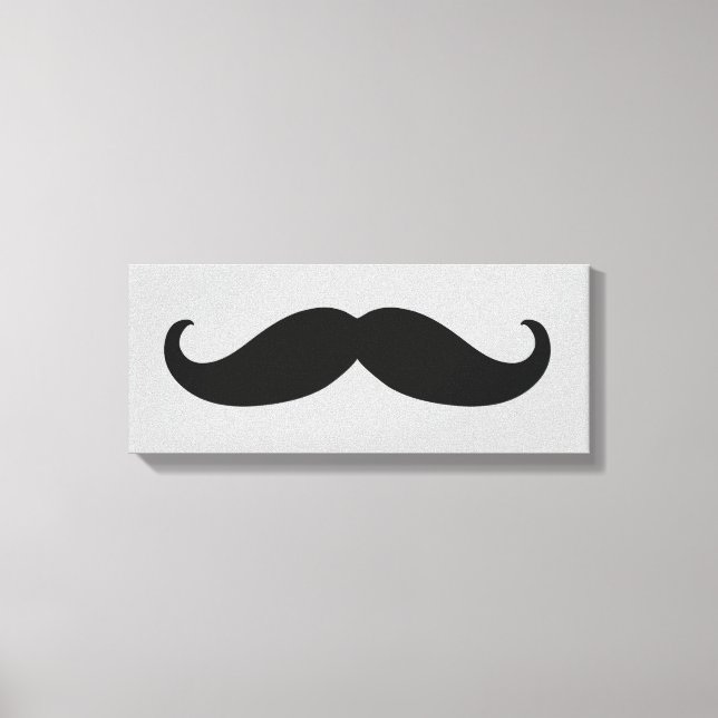 Hipster Black Moustache Canvas Print (Front)