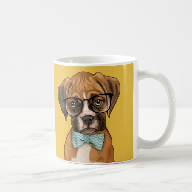 Hipster boxer Puppy Coffee Mug (Right)